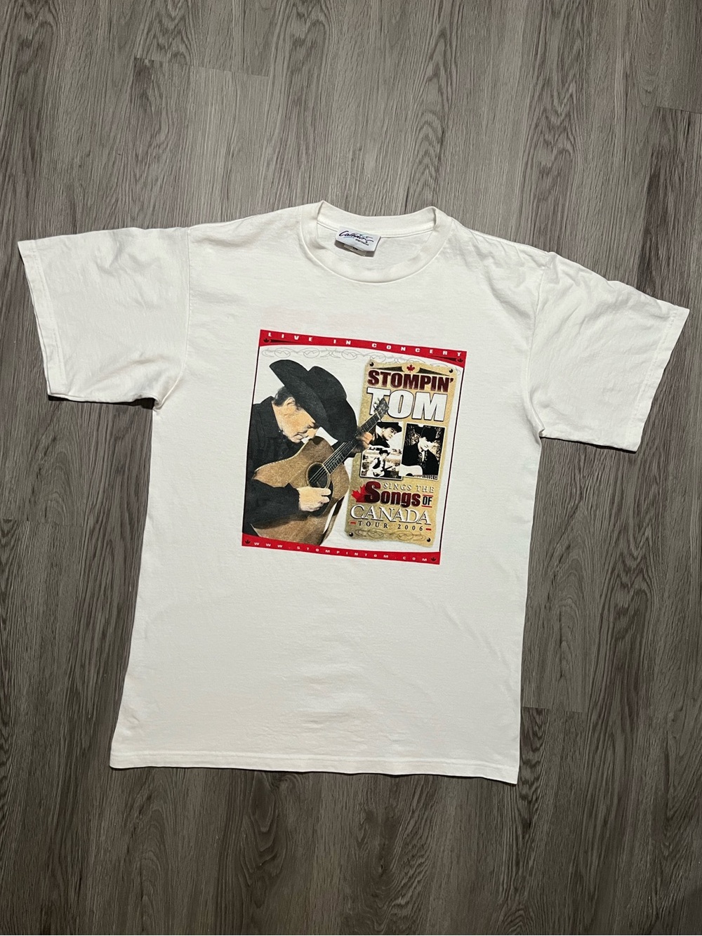 Vintage Stompin Tom Canada tour two sided graphic country band music T-shirt L